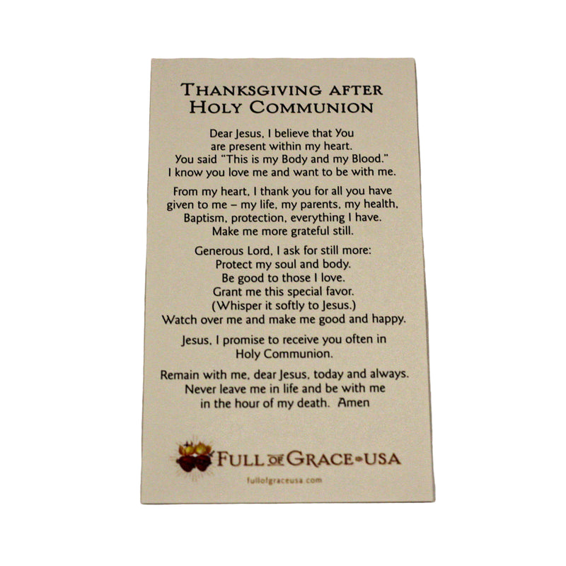 Thanksgiving After Holy Communion Holy Card, NEW