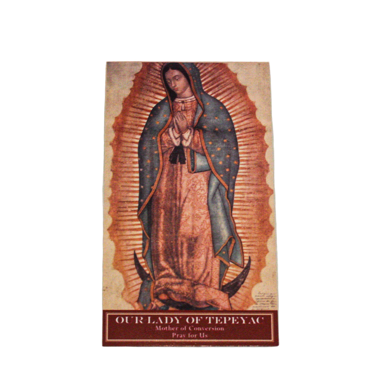 Our Lady of Tepeyac - Prayer of Miraculous Trust Holy Cards