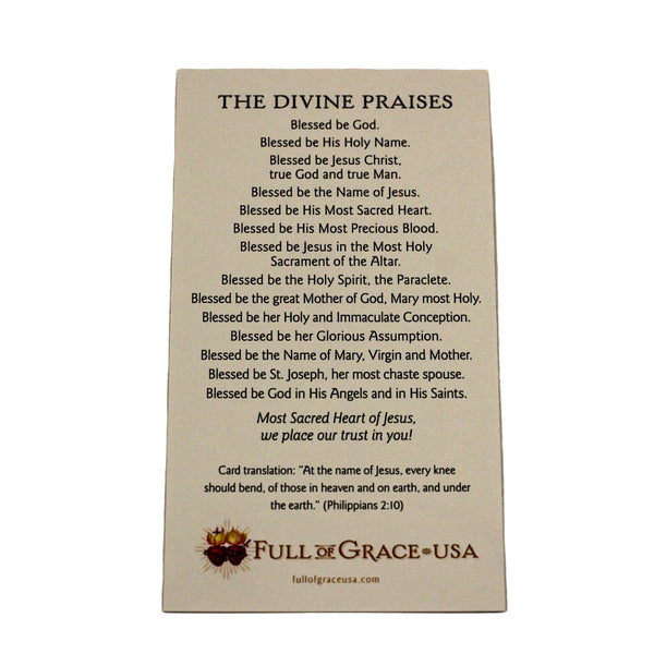 The Divine Praises Holy Card