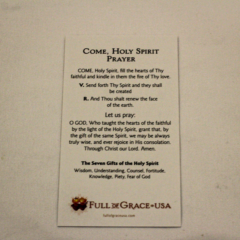 Come, Holy Spirit (Traditional) Holy Card.