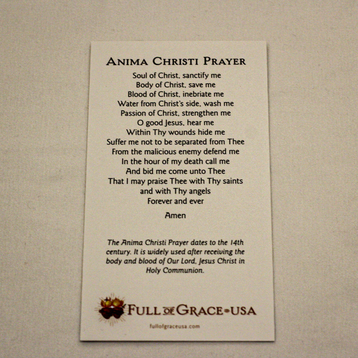 Anima Christi Holy Cards
