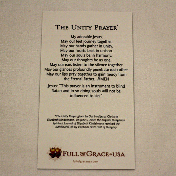 The Unity Prayer Holy Card, NEW