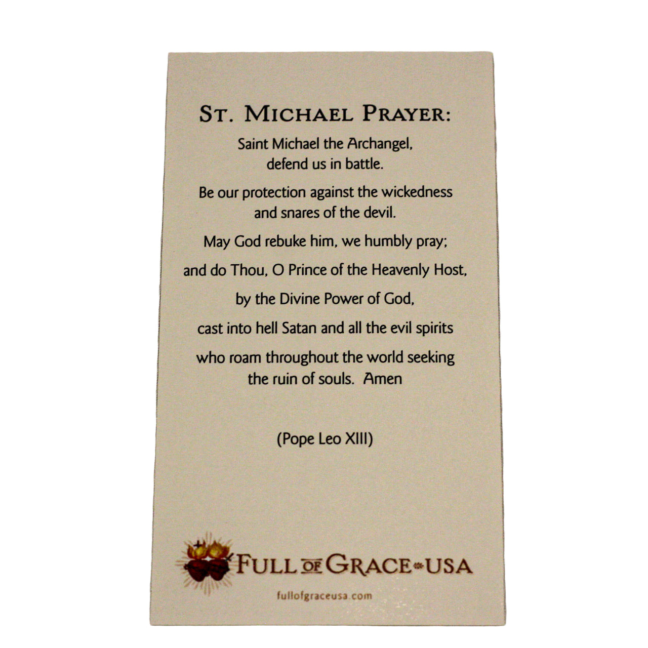 St. Michael Prayer Holy Card