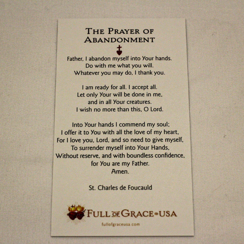 The Prayer of Abandonment Holy Card, NEW