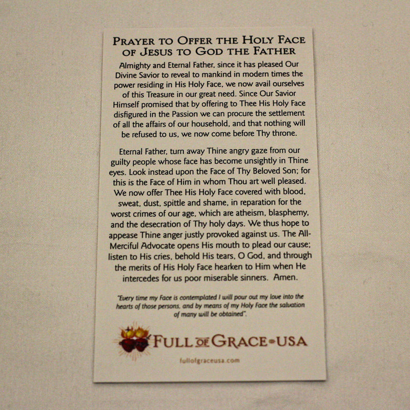 The Holy Face of Jesus Holy Card.