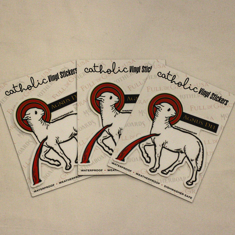 Red Agnus Dei (Lamb of God) Sticker Decal - NEW