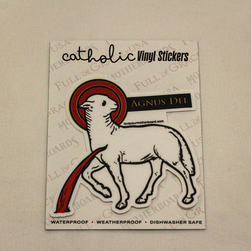 Red Agnus Dei (Lamb of God) Sticker Decal - NEW