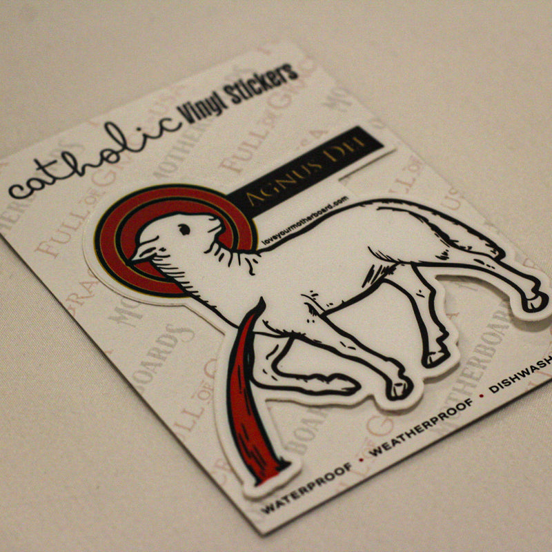 Red Agnus Dei (Lamb of God) Sticker Decal - NEW