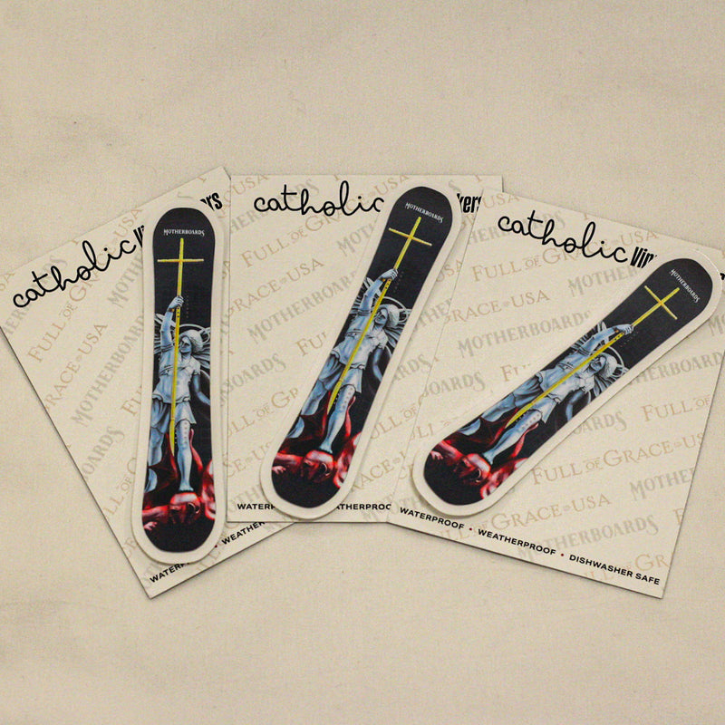 St. Michael Golden Cross Sticker Decal