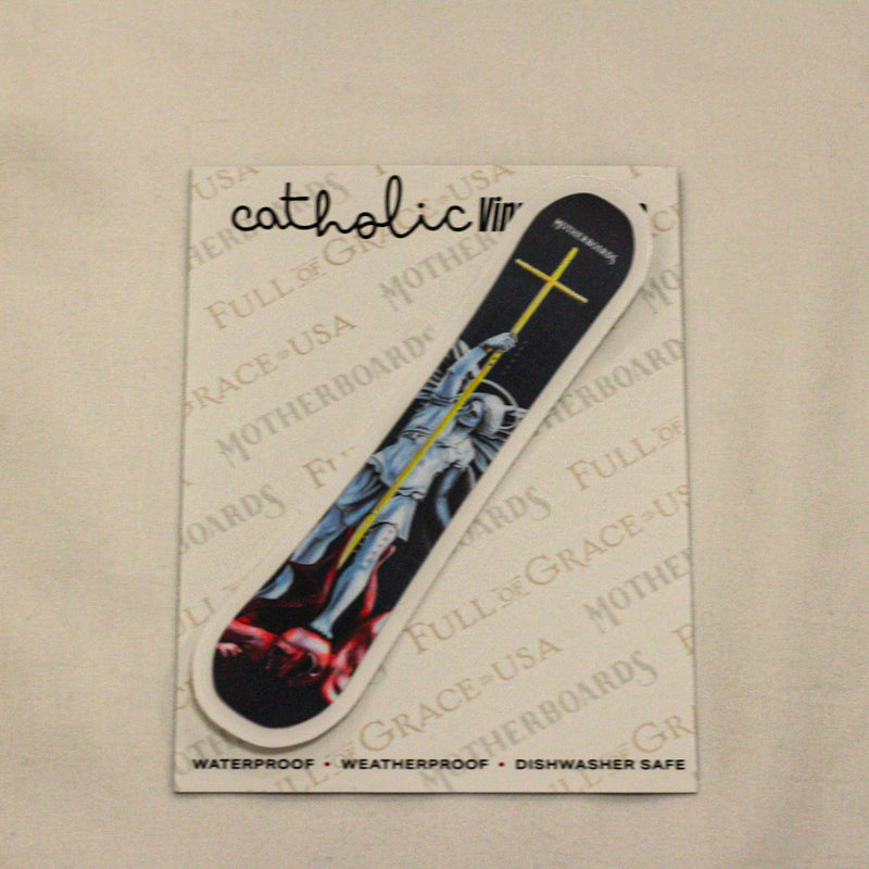 St. Michael Golden Cross Sticker Decal