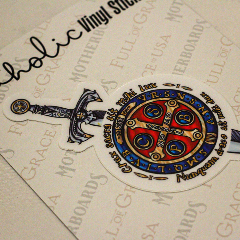 Large St. Benedict Sword Sticker Decal