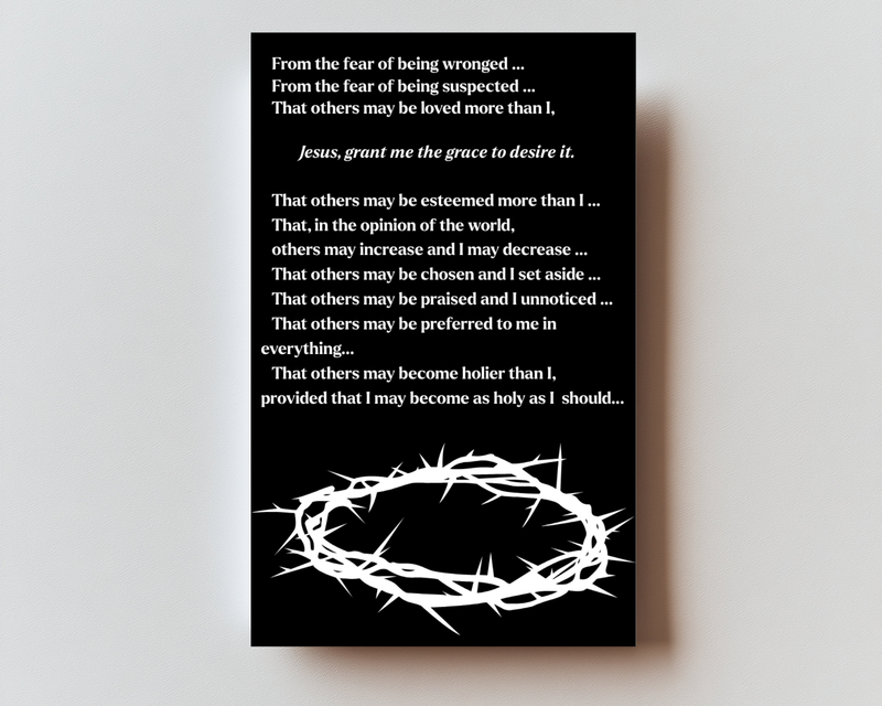 Litany of Humility Premium Metal Prayer Card