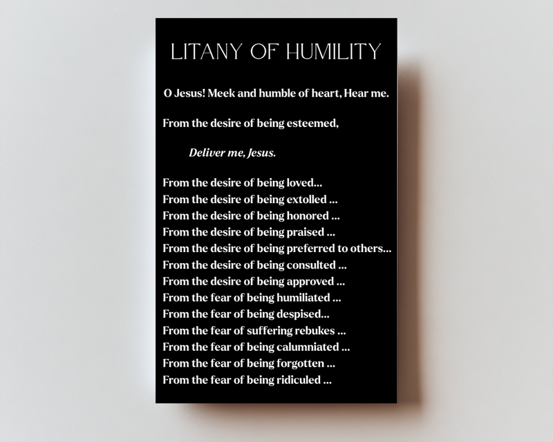 Litany of Humility Premium Metal Prayer Card