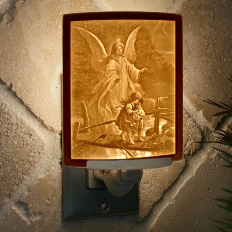 The Porcelain Garden Inc. - Angel at Bridge Porcelain Lithophane Night Light