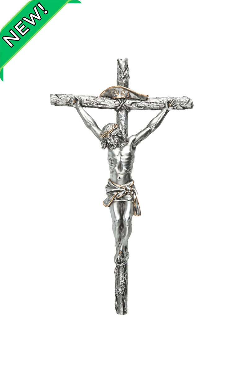 Goldscheider of Vienna - Crucifix in Pewter Style 10"