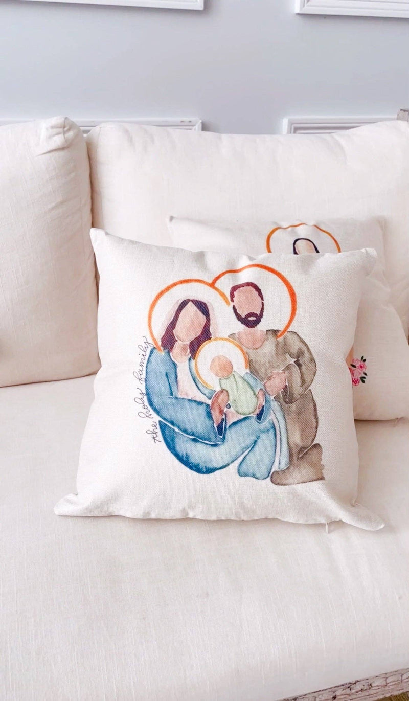 Emily S Pitre Art - Holy Family Square Pillow
