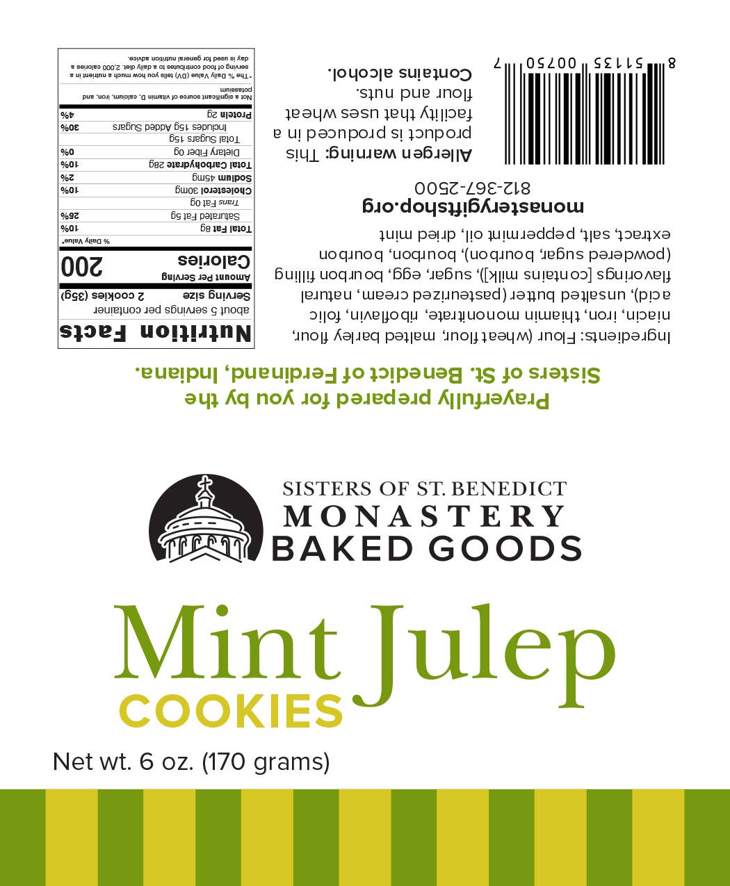 Mint Julep Cookies (6-oz), Monastery Baked Goods