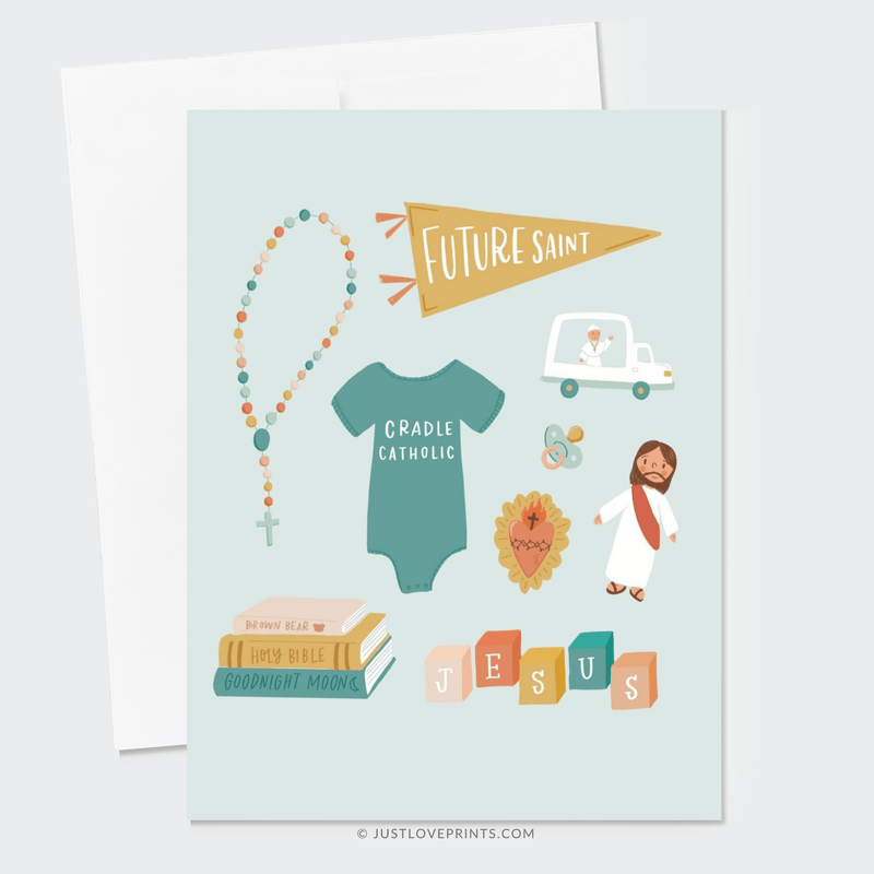 Just Love Prints - Catholic Baby Greeting Card