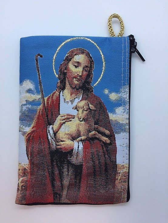 Oremus Mercy - The Good Shepherd MD Rosary Pouch 4" x 6"