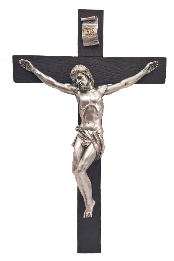 Goldscheider of Vienna - Crucifix in Black/Pewter Style 17"
