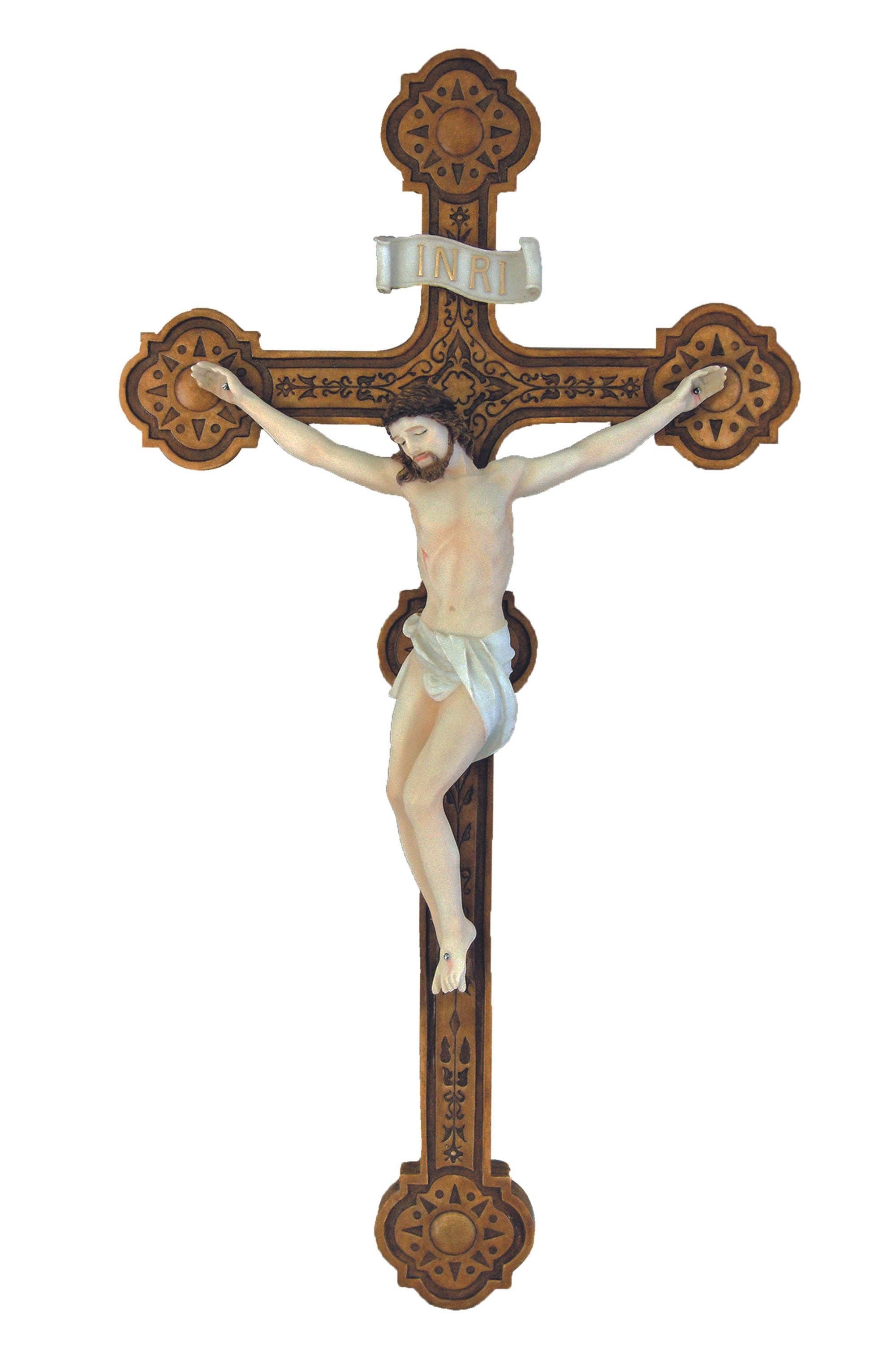 Goldscheider of Vienna - Ornate Crucifix in Color 20