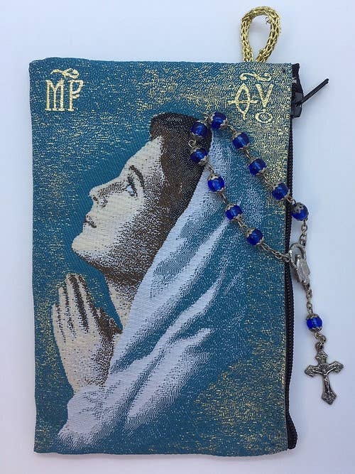Oremus Mercy - Blessed Virgin Mary Teen MD Rosary Pouch  4" x 6"