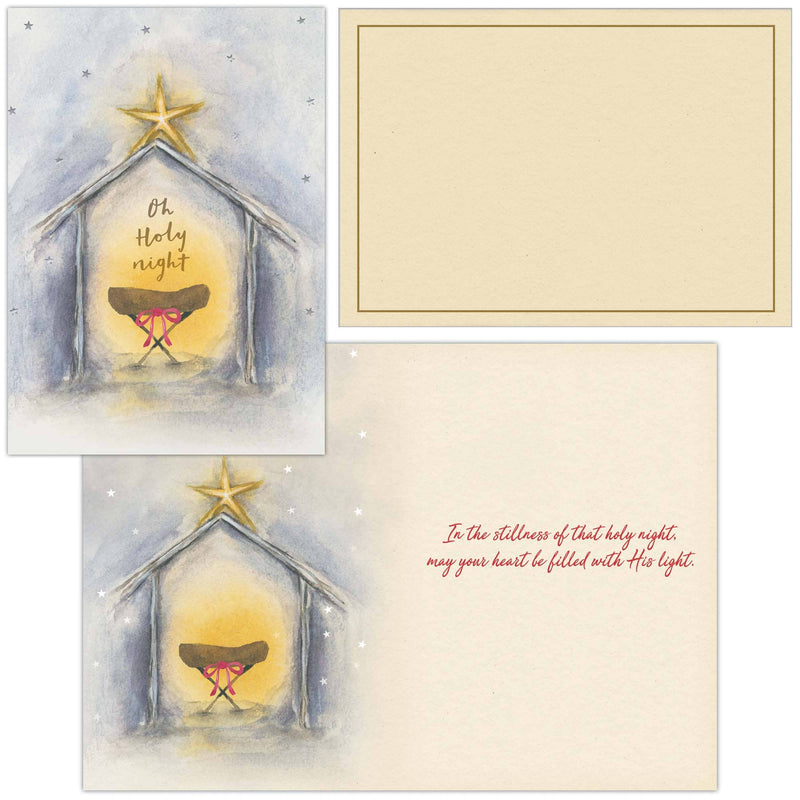 Crown Point Graphics - Crown Point Graphics Oh Holy Night Boxed Christmas Cards, 26 Count