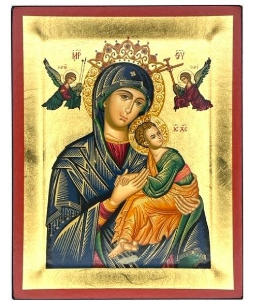 The Art of the Icon - Virgin Mary Perpetual Help Silk Screen Icon: 29 x 23 cm / 11.4x 9.1 in