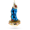Reverent Virgin Mary with Baby Jesus Glass Ornament