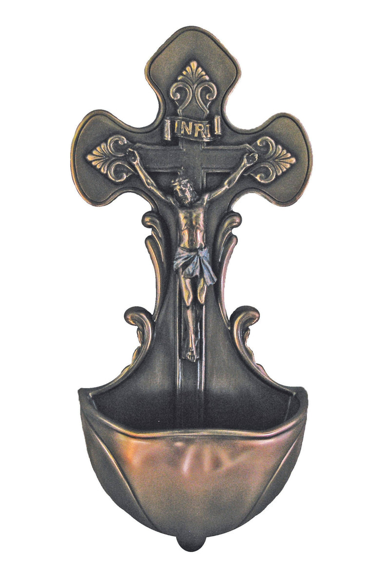 Goldscheider of Vienna - Crucifixion Font in Cold Cast Bronze 7.5"