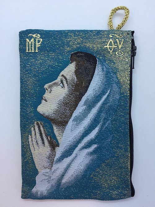 Oremus Mercy - Blessed Virgin Mary Teen MD Rosary Pouch  4" x 6"