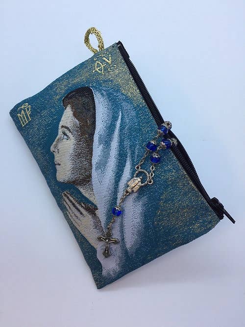 Oremus Mercy - Blessed Virgin Mary Teen MD Rosary Pouch  4" x 6"