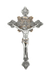 Goldscheider of Vienna - St. Benedict Crucifix in Pewter Style 14"