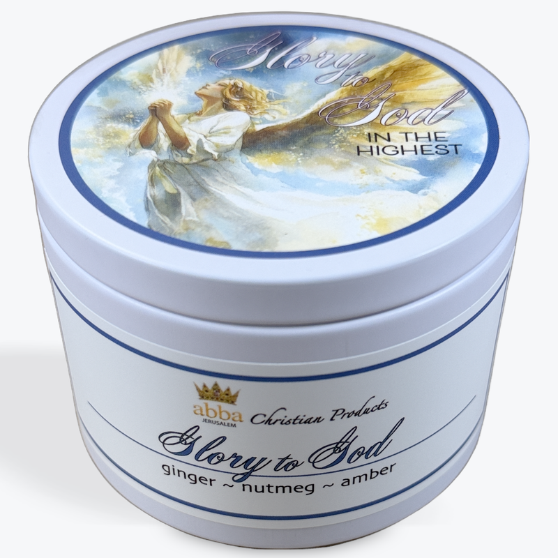 Abba Christian Products - Glory to God - 8oz Holiday Tin Candle