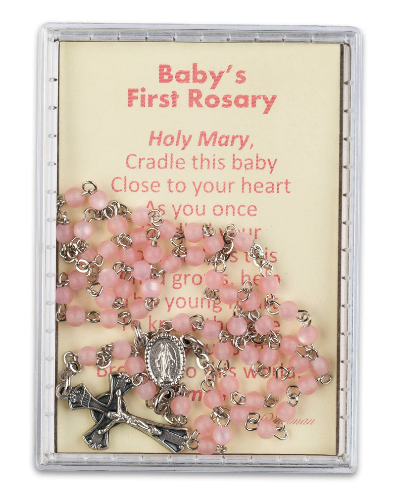 H.J. SHERMAN COMPANY, INC. - Dlx Baby Rosary-Lace Box-Pink