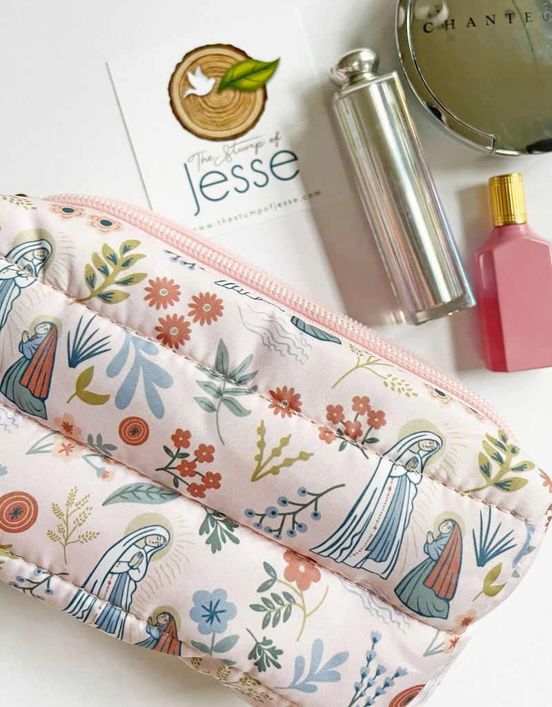 The Stump of Jesse - Our Lady of Lourdes lightweight waterproof puffer pouch