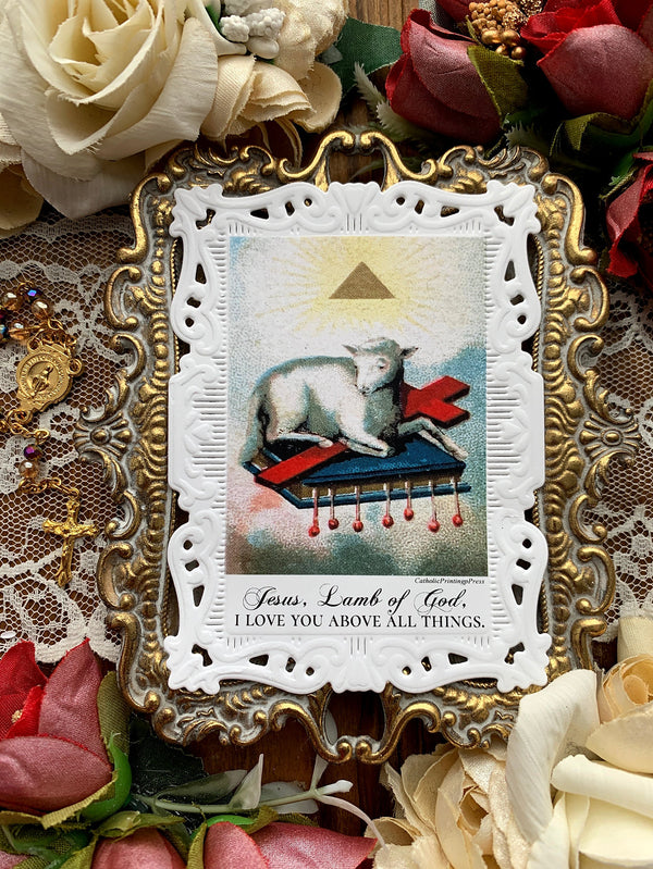 NEW Jesus, Lamb of God Paper Lace Holy Card