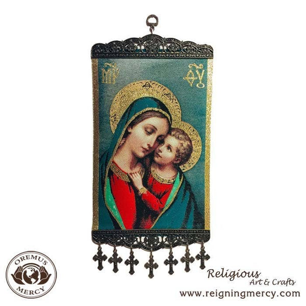 Oremus Mercy - Icon – Madonna Caressing Child      (8″ x 18")