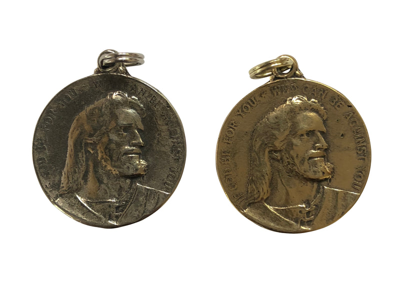 1st AA Chip: If God be for you, Who can be against you Jesus Scripture Medal