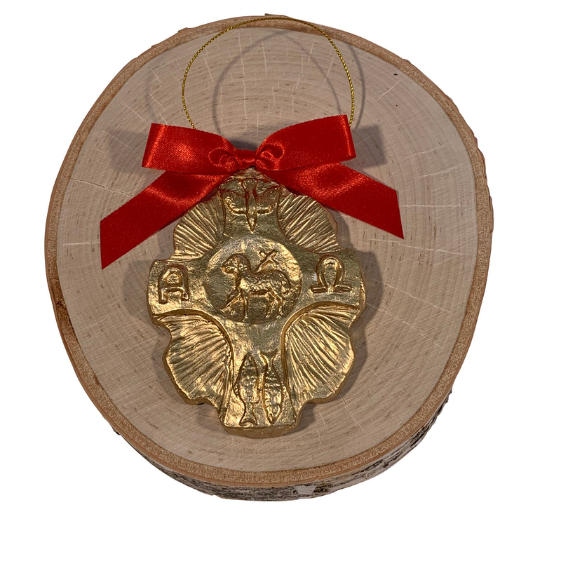 The Lamb Will Conquer Cross Christmas Ornament