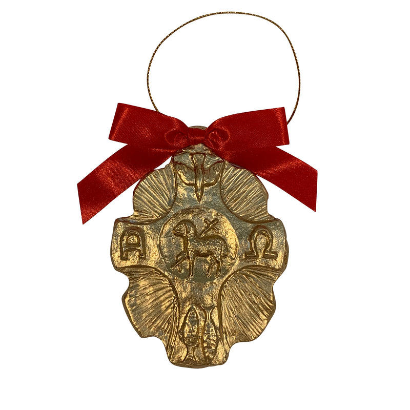 The Lamb Will Conquer Cross Christmas Ornament