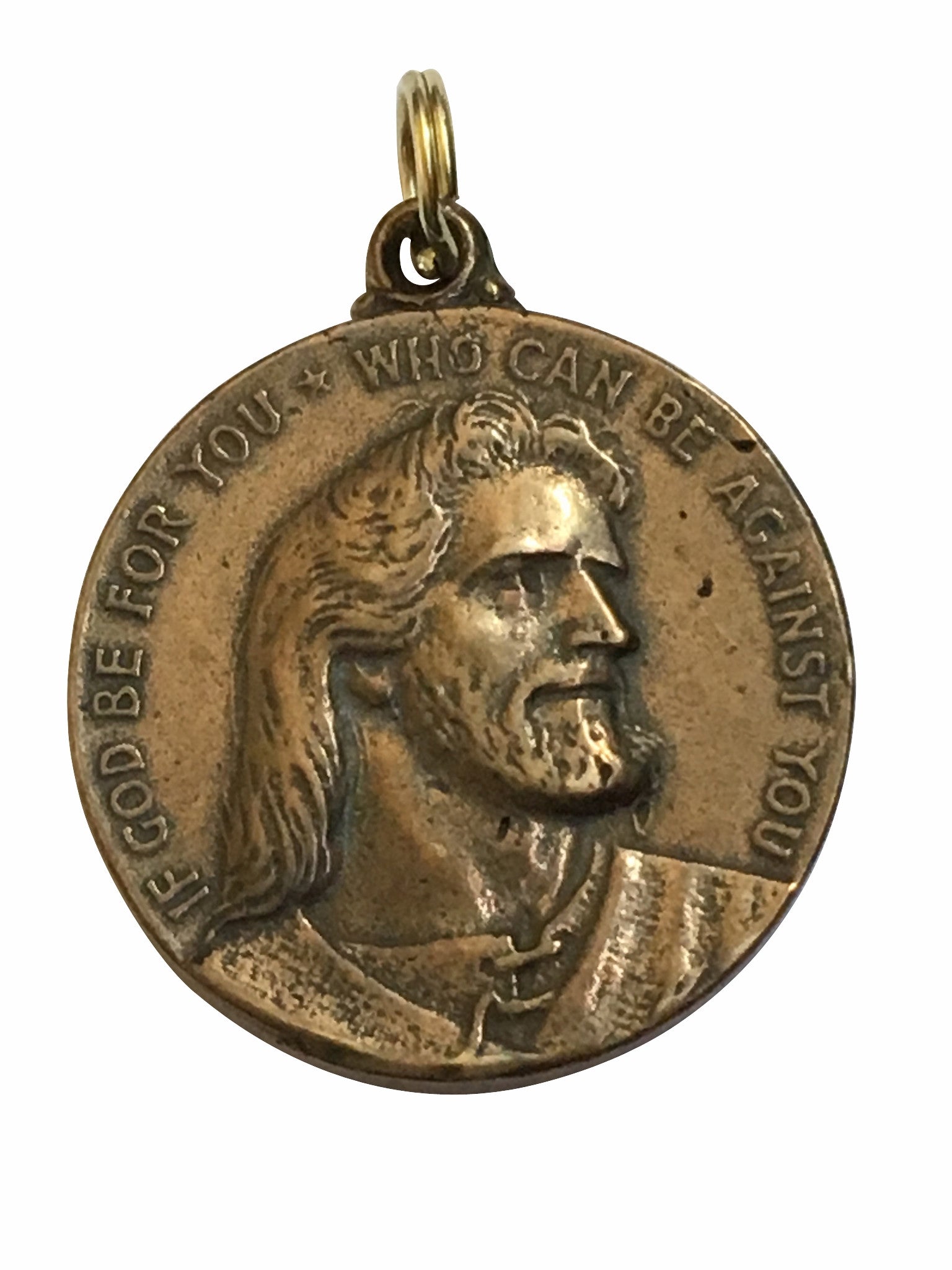 1st AA Chip: If God be for you, Who can be against you Jesus Scripture Medal