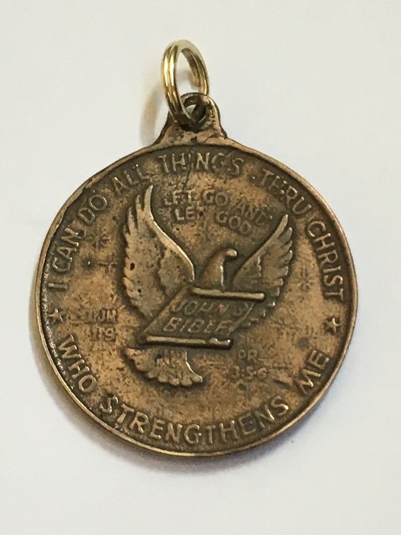 1st AA Chip: If God be for you, Who can be against you Jesus Scripture Medal