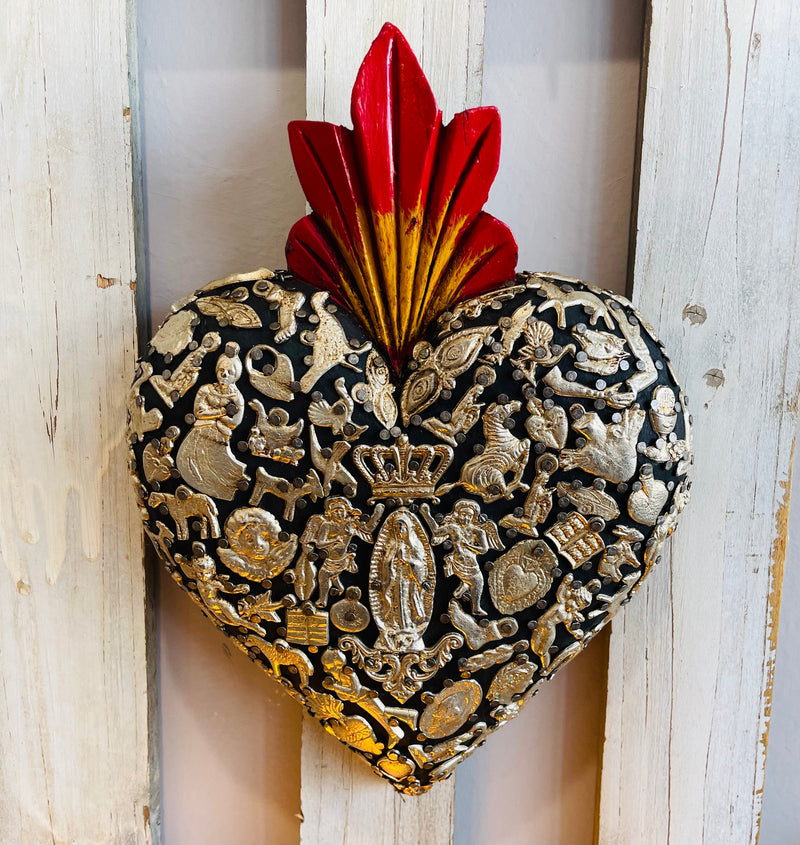 Sacred Heart with Milagros, Large