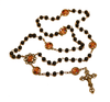 Our Lady of Perpetual Help Black "Pearl" Bronze Rosary with Filigree Crucifix by Shannon