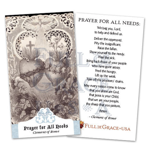 Prayer for All Needs Holy Cards