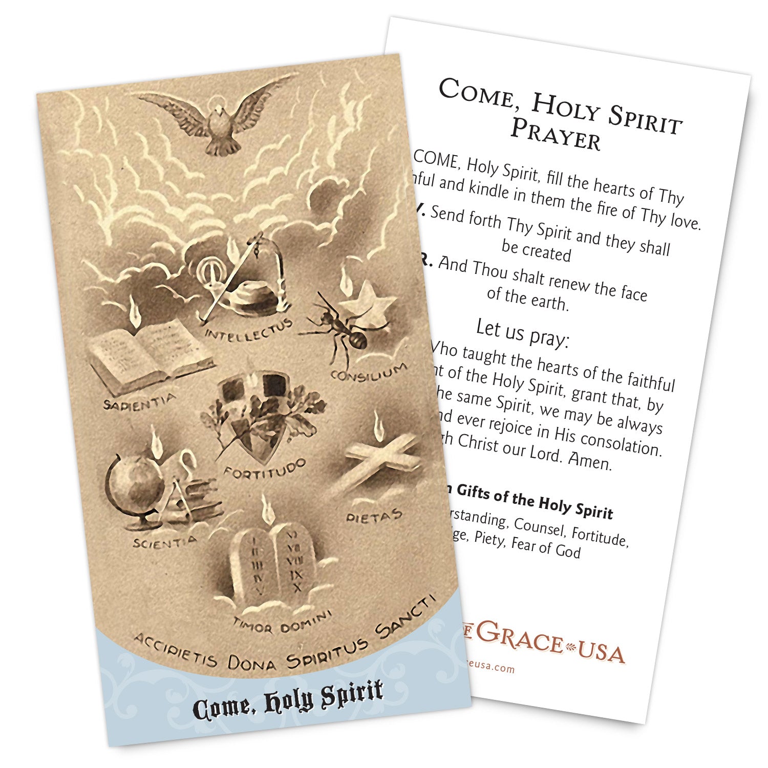 Come, Holy Spirit (Traditional) Holy Card.