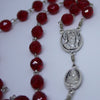 Divine Mercy Vintage Art Ruby Rosary with Crucifix by Shannon