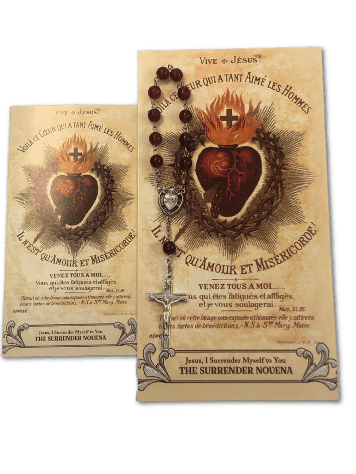 Surrender Novena Silver Chaplet & Surrender Novena Holy Card